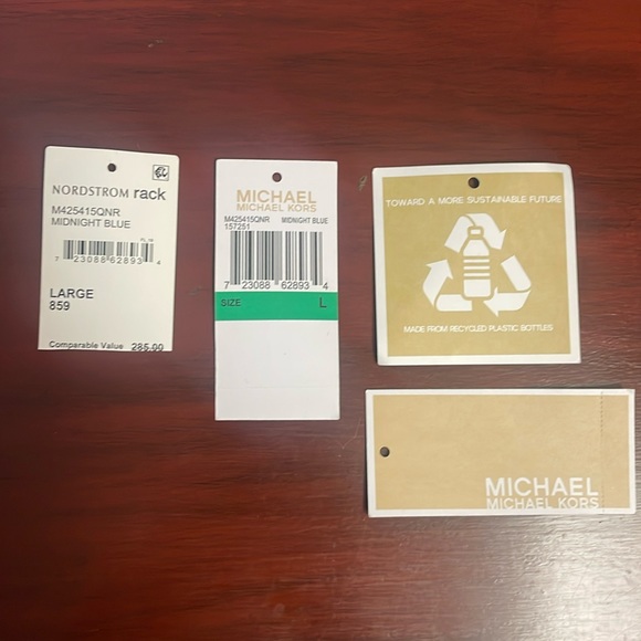 NWT MICHAEL KORS flawless, midi jacket. Dark blue, size Large. Zipper pockets. - Picture 13 of 16